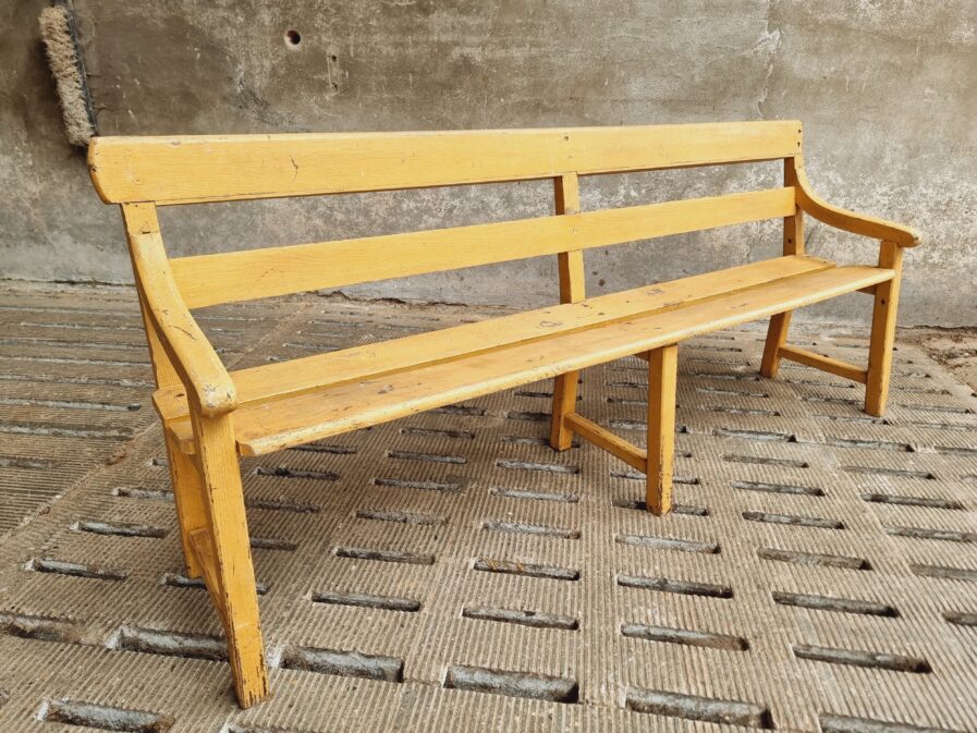 Antique bench garden bench table bench pine ocher yellow 200 cm