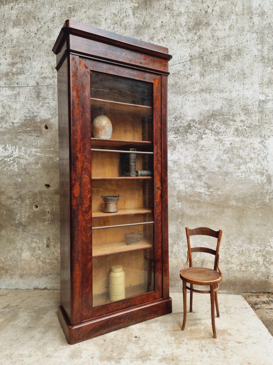 Antique display cabinet bookcase 19th century mahogany