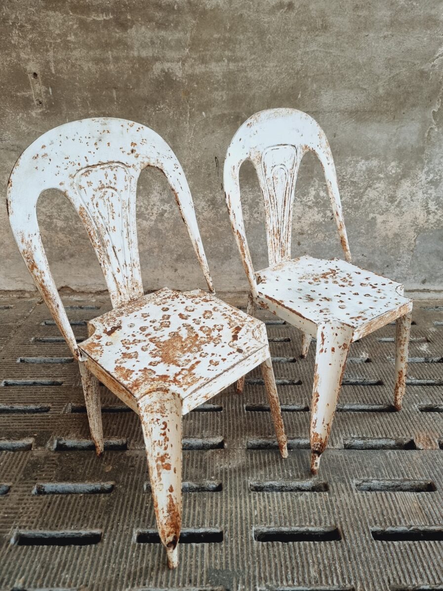 Set industriële stoelen bistrostoelen Tolix stijl (1)