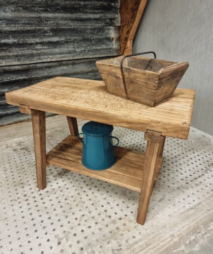 Old workbench, work table, side table, washbasin table, chestnut