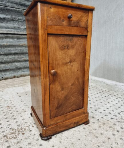 Antique bedside table nightstand hall cabinet French walnut