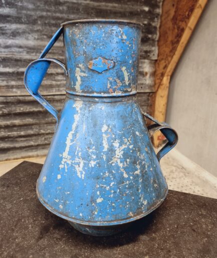 Antique jug, can, flower vase, azure blue
