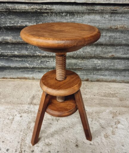 Old swivel stool, studio stool, painter's stool, oak